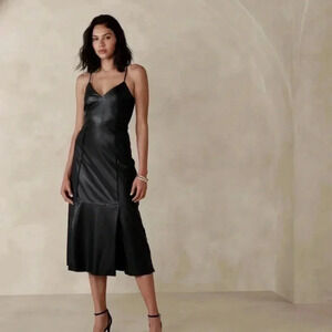 Banana Republic factory VEGAN LEATHER MIDI DRESS